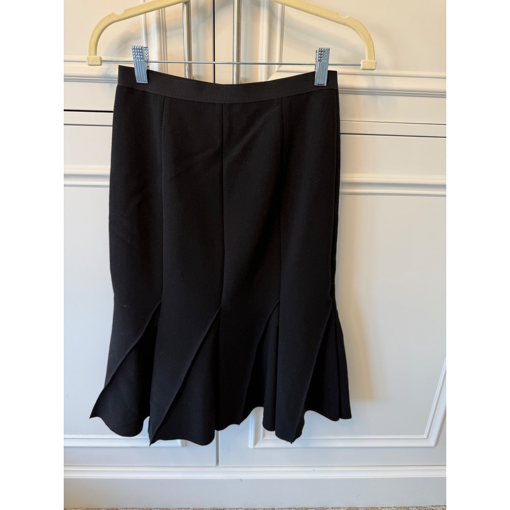 Donna Karan Skirt Women 4 Black New Pleated Trumpet Midi